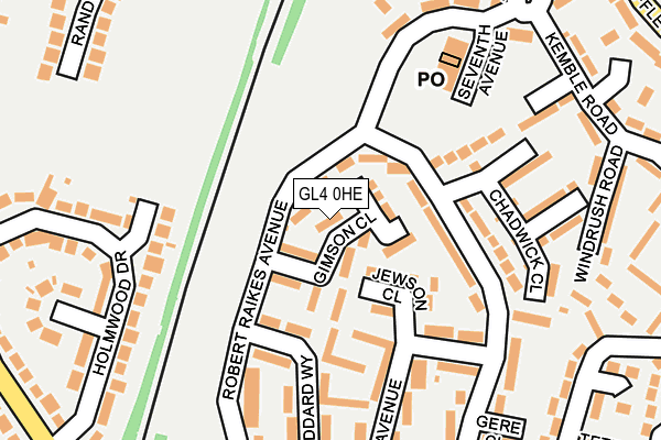 GL4 0HE map - OS OpenMap – Local (Ordnance Survey)