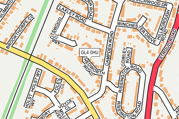 GL4 0HU map - OS OpenMap – Local (Ordnance Survey)