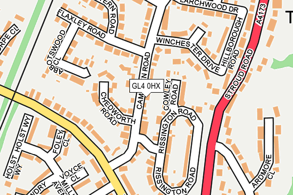 GL4 0HX map - OS OpenMap – Local (Ordnance Survey)