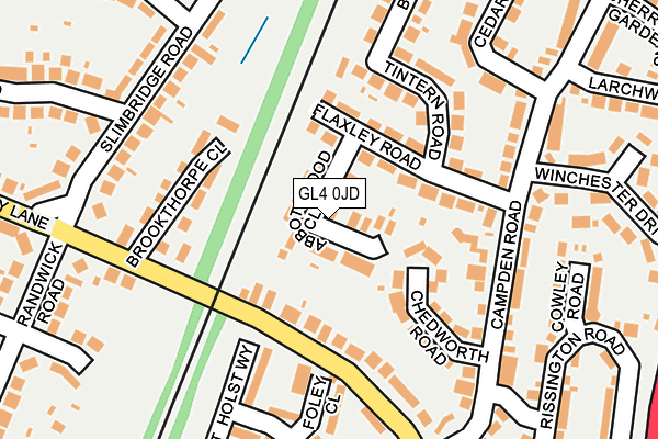 GL4 0JD map - OS OpenMap – Local (Ordnance Survey)