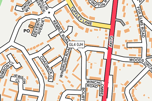 GL4 0JH map - OS OpenMap – Local (Ordnance Survey)