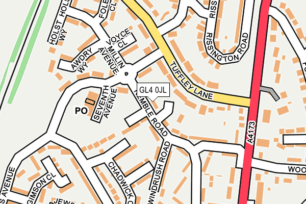 GL4 0JL map - OS OpenMap – Local (Ordnance Survey)
