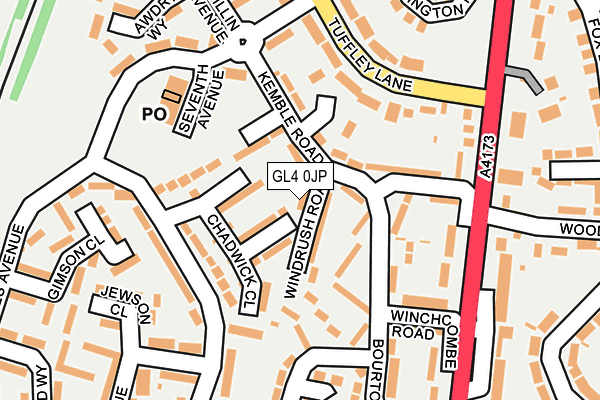 GL4 0JP map - OS OpenMap – Local (Ordnance Survey)