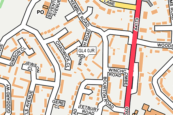 GL4 0JR map - OS OpenMap – Local (Ordnance Survey)
