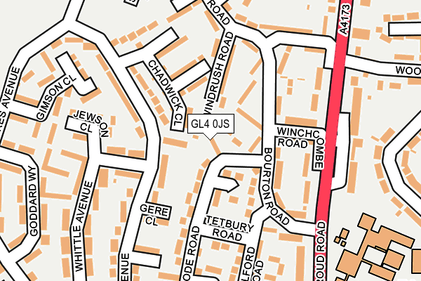 GL4 0JS map - OS OpenMap – Local (Ordnance Survey)
