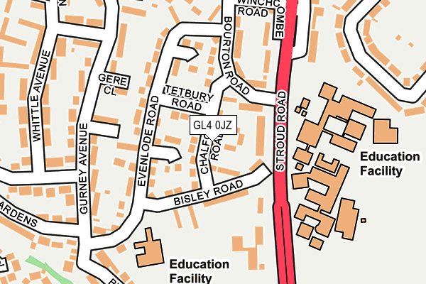 GL4 0JZ map - OS OpenMap – Local (Ordnance Survey)