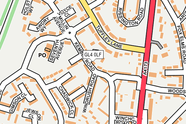 GL4 0LF map - OS OpenMap – Local (Ordnance Survey)