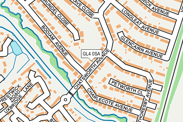 GL4 0SA map - OS OpenMap – Local (Ordnance Survey)