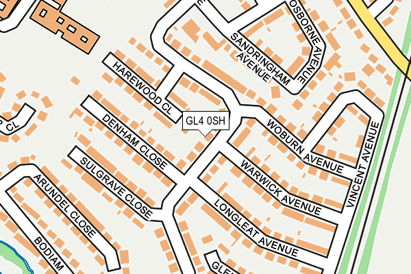 GL4 0SH map - OS OpenMap – Local (Ordnance Survey)