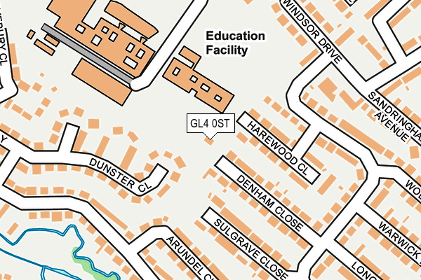GL4 0ST map - OS OpenMap – Local (Ordnance Survey)