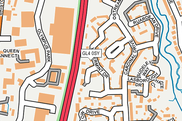 GL4 0SY map - OS OpenMap – Local (Ordnance Survey)