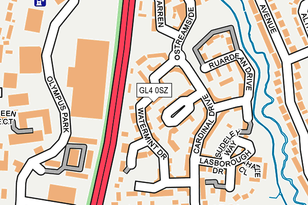 GL4 0SZ map - OS OpenMap – Local (Ordnance Survey)