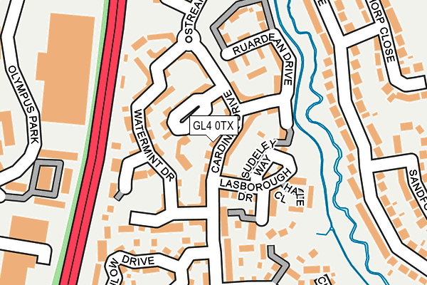 GL4 0TX map - OS OpenMap – Local (Ordnance Survey)