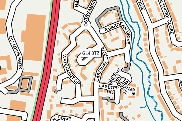 GL4 0TZ map - OS OpenMap – Local (Ordnance Survey)