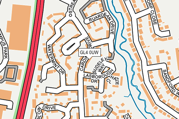 GL4 0UW map - OS OpenMap – Local (Ordnance Survey)