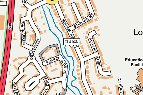 GL4 0XN map - OS OpenMap – Local (Ordnance Survey)