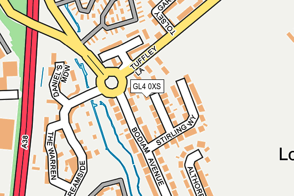 GL4 0XS map - OS OpenMap – Local (Ordnance Survey)