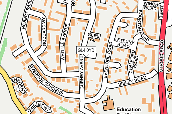 GL4 0YD map - OS OpenMap – Local (Ordnance Survey)