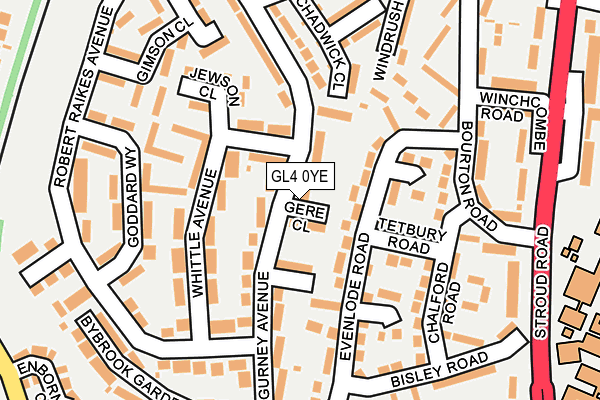 GL4 0YE map - OS OpenMap – Local (Ordnance Survey)