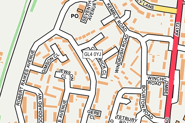 GL4 0YJ map - OS OpenMap – Local (Ordnance Survey)