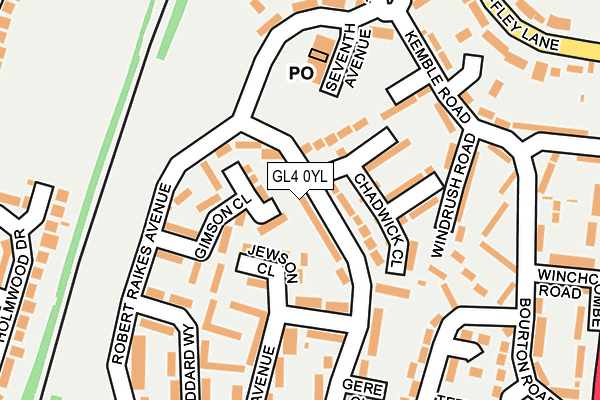 GL4 0YL map - OS OpenMap – Local (Ordnance Survey)