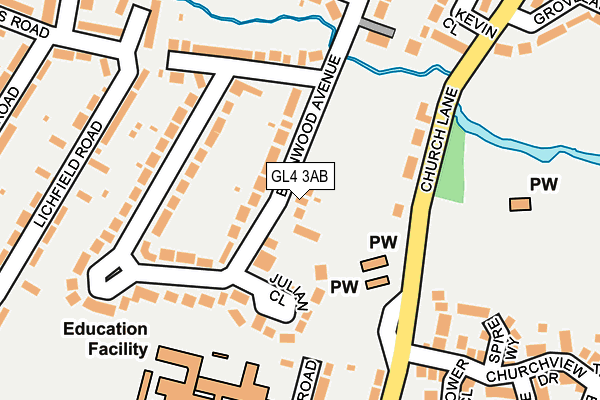 GL4 3AB map - OS OpenMap – Local (Ordnance Survey)