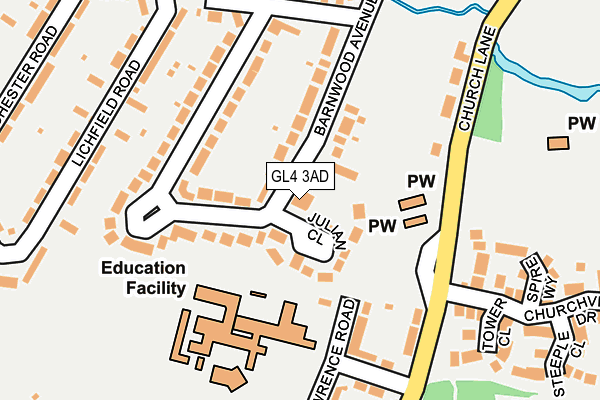 GL4 3AD map - OS OpenMap – Local (Ordnance Survey)