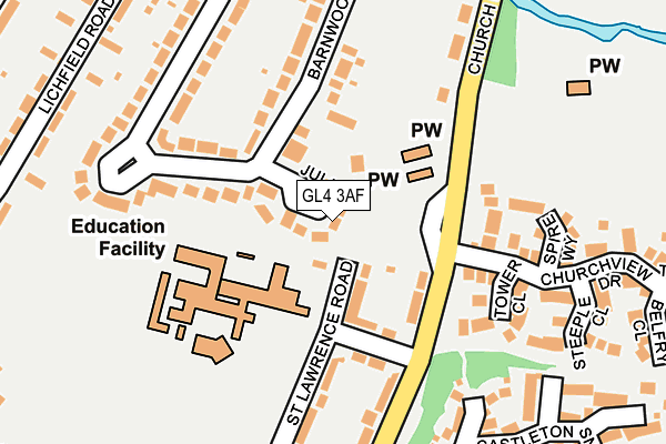 GL4 3AF map - OS OpenMap – Local (Ordnance Survey)