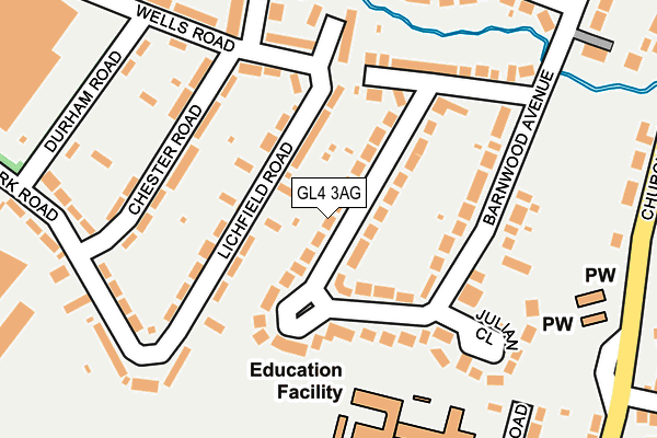 GL4 3AG map - OS OpenMap – Local (Ordnance Survey)