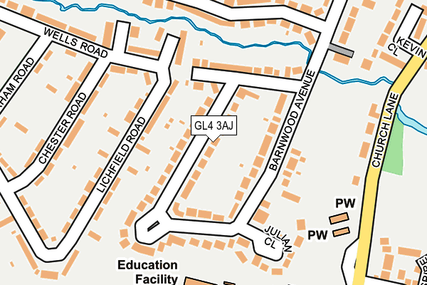 GL4 3AJ map - OS OpenMap – Local (Ordnance Survey)