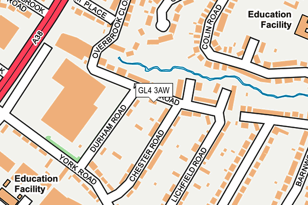 GL4 3AW map - OS OpenMap – Local (Ordnance Survey)