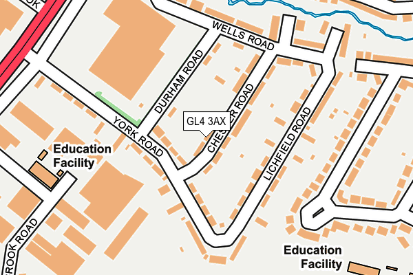 GL4 3AX map - OS OpenMap – Local (Ordnance Survey)