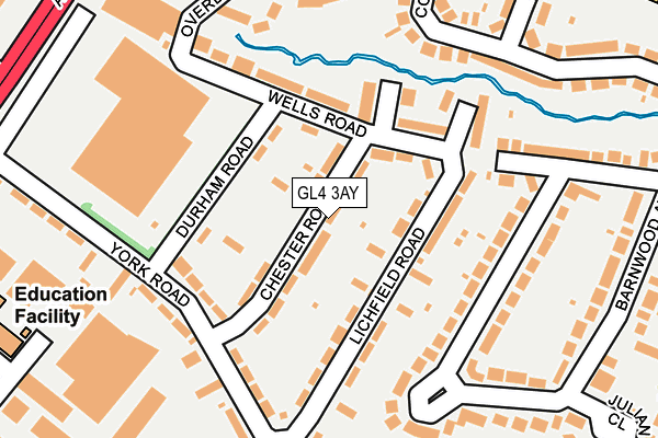 GL4 3AY map - OS OpenMap – Local (Ordnance Survey)