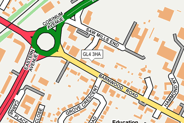 GL4 3HA map - OS OpenMap – Local (Ordnance Survey)