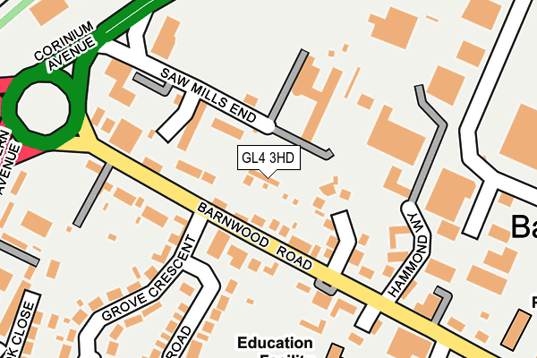 GL4 3HD map - OS OpenMap – Local (Ordnance Survey)