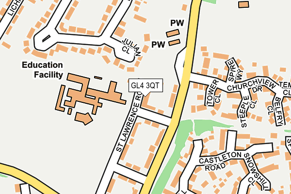 GL4 3QT map - OS OpenMap – Local (Ordnance Survey)