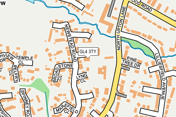 GL4 3TY map - OS OpenMap – Local (Ordnance Survey)