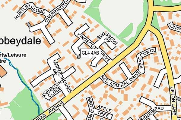 GL4 4AB map - OS OpenMap – Local (Ordnance Survey)