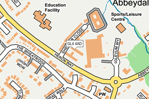 GL4 4AD map - OS OpenMap – Local (Ordnance Survey)