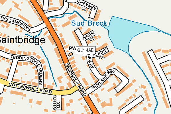 GL4 4AE map - OS OpenMap – Local (Ordnance Survey)