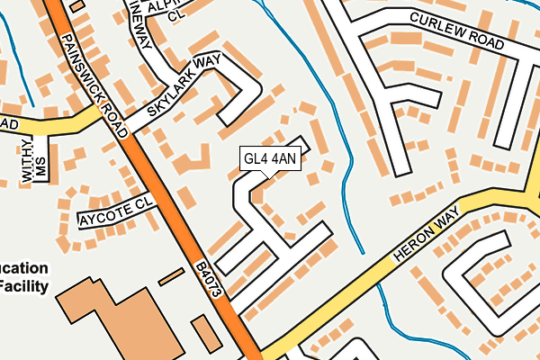 GL4 4AN map - OS OpenMap – Local (Ordnance Survey)