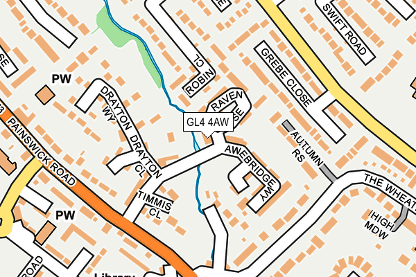 GL4 4AW map - OS OpenMap – Local (Ordnance Survey)