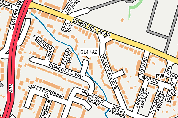 GL4 4AZ map - OS OpenMap – Local (Ordnance Survey)