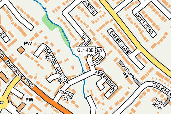 GL4 4BB map - OS OpenMap – Local (Ordnance Survey)