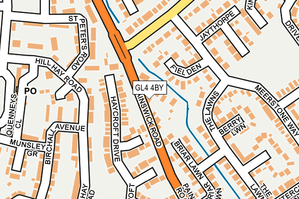 GL4 4BY map - OS OpenMap – Local (Ordnance Survey)
