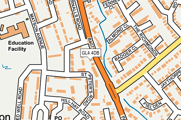 GL4 4DB map - OS OpenMap – Local (Ordnance Survey)