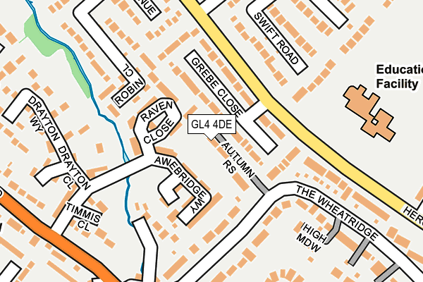 GL4 4DE map - OS OpenMap – Local (Ordnance Survey)