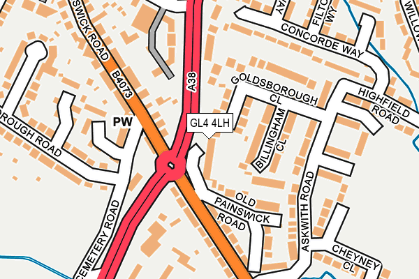 GL4 4LH map - OS OpenMap – Local (Ordnance Survey)