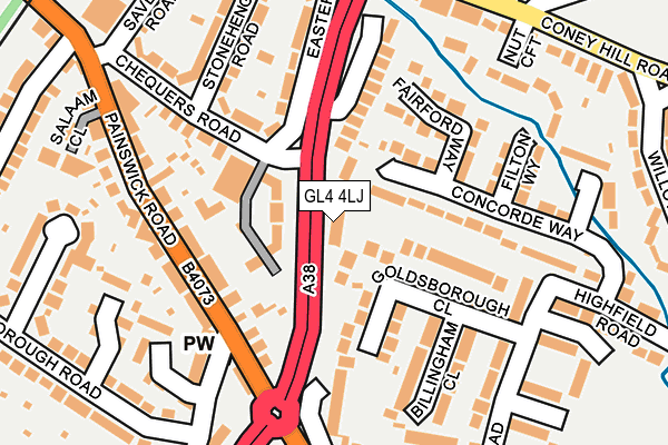 GL4 4LJ map - OS OpenMap – Local (Ordnance Survey)