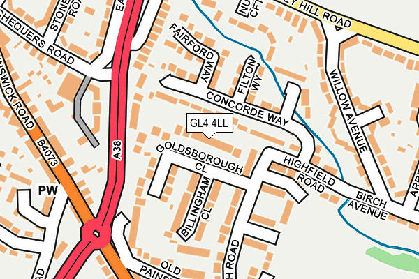 GL4 4LL map - OS OpenMap – Local (Ordnance Survey)